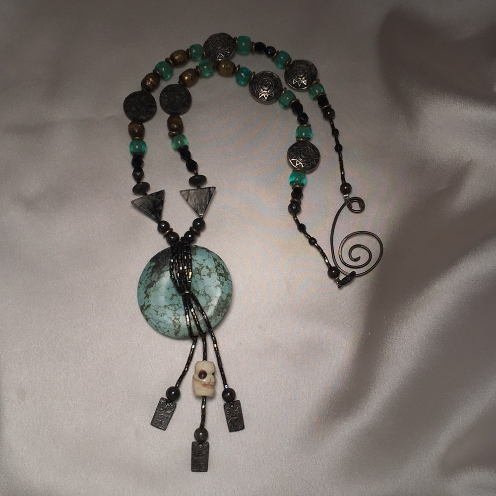 Original Lunati Necklace.  Tibetan Turquoise Donut